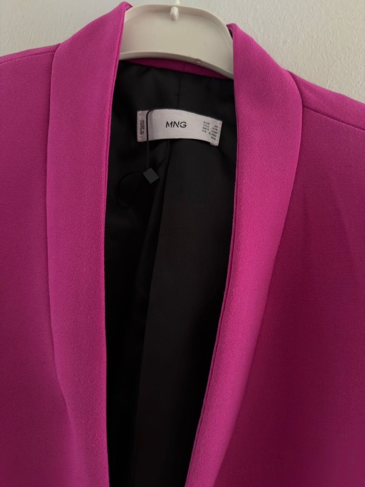 Kadın fuşya Uzun Kollu Düğmeli Blazer - Görsel 2