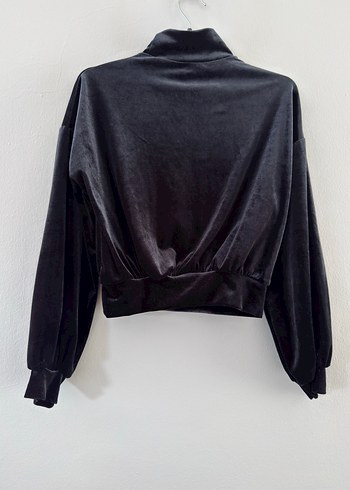 s Beden siyah Renk Siyah Yüksek Yakalı Kadın Sweatshirt
