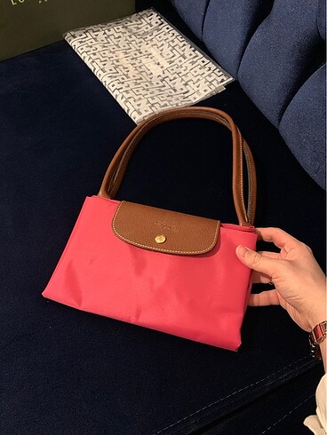 Longchamp original modele depose large pink çanta