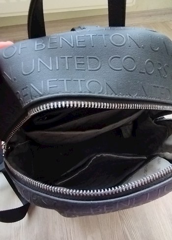 Benetton Gri Fermuarlı Erkek Omuz Çantası