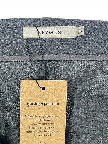 34 Beden gri Renk Beymen Kumaş Pantolon %70 İndirimli.