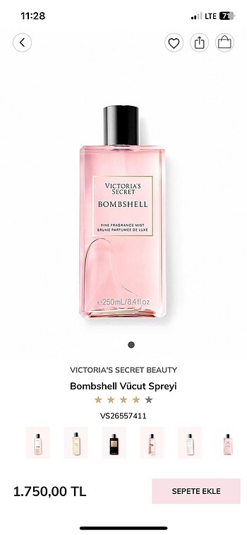  Beden Renk Victoria?s Secret Bombshell Vücut Parfümü