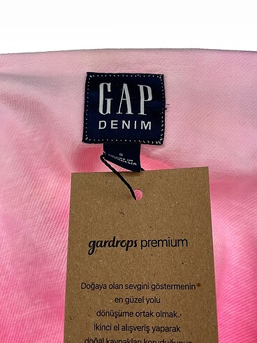 s Beden pembe Renk Gap Kot Ceket %70 İndirimli.