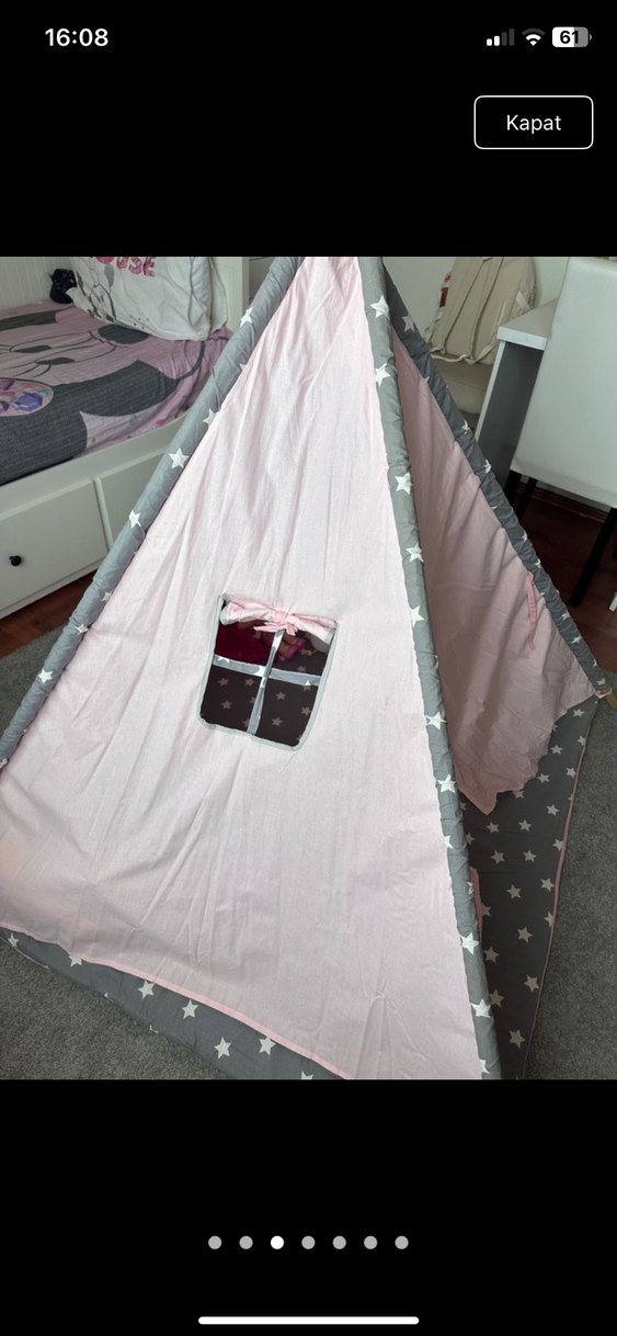 Pembe Gri Çocuk Oyun Çadırı - Görsel 3
