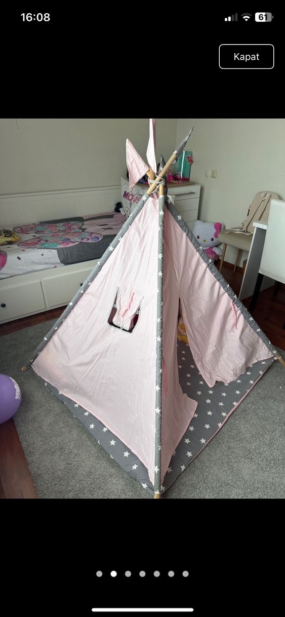 Pembe Gri Çocuk Oyun Çadırı - Görsel 2