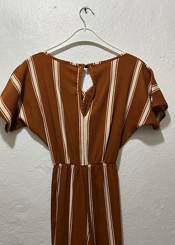 V Yaka Kahverengi Pilili Uzun Tulum - Görsel 3