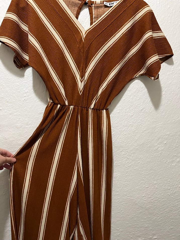 V Yaka Kahverengi Pilili Uzun Tulum - Görsel 2