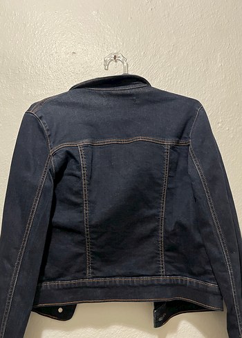 Düğmeli Lacivert Kadın Kot Ceket - Görsel 3
