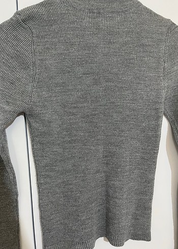 Gri Kadın Triko Uzun Kollu Kazak - Görsel 4