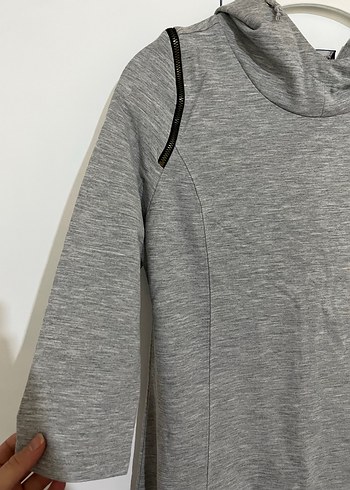 Gri Midi Uzun Kollu Triko Elbise - Görsel 2