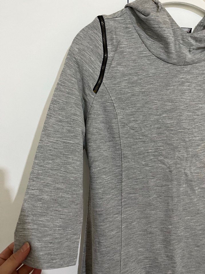 Gri Midi Uzun Kollu Triko Elbise - Görsel 2