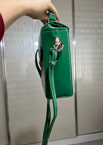 Yeşil Vintage Deri Kadın Çantası - Görsel 2