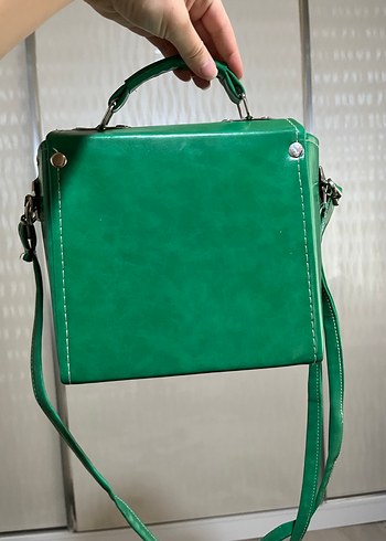 Yeşil Vintage Deri Kadın Çantası - Görsel 3