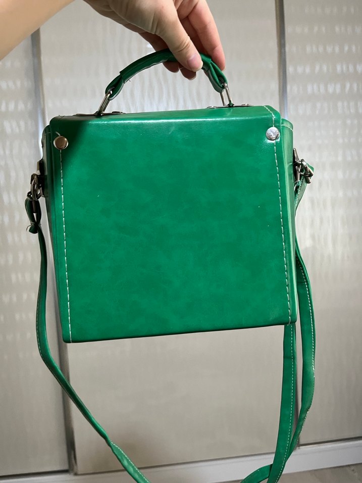 Yeşil Vintage Deri Kadın Çantası - Görsel 3