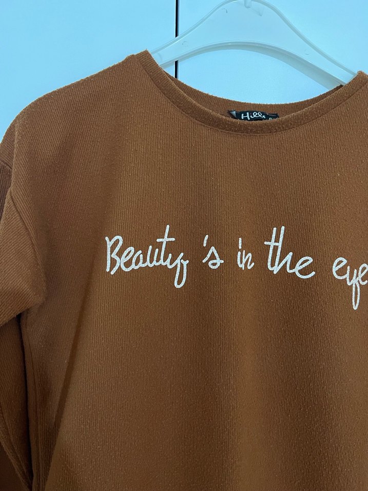 Kadın Kahverengi Pamuklu Sweatshirt - Görsel 2