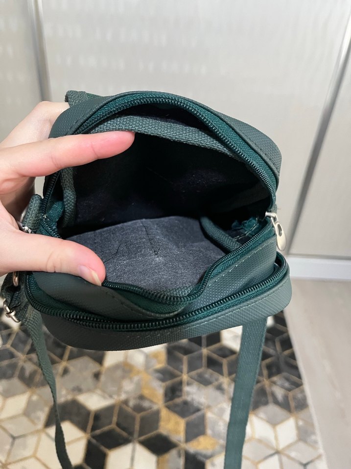 Koyu yeşil Deri Kadın Çapraz Çanta - Görsel 4