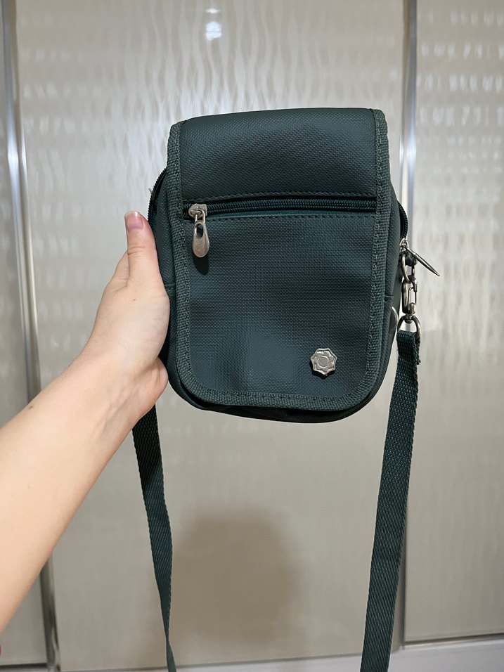 Koyu yeşil Deri Kadın Çapraz Çanta - Görsel 2