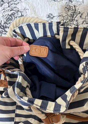 Püsküllü Lacivert Zebra Desenli Kadın Çanta - Görsel 5