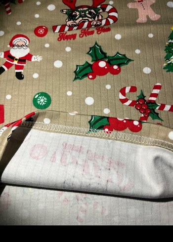 Yeni yıl temalı pamuklu çocuk pijama takımı - Görsel 3