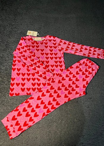 Uzun Kollu Pembe çocuk pijama - Görsel 4