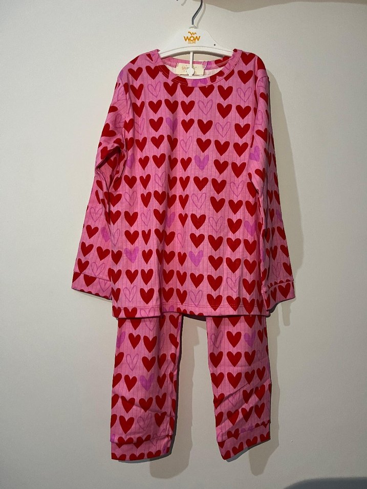 Uzun Kollu Pembe çocuk pijama - Görsel 3