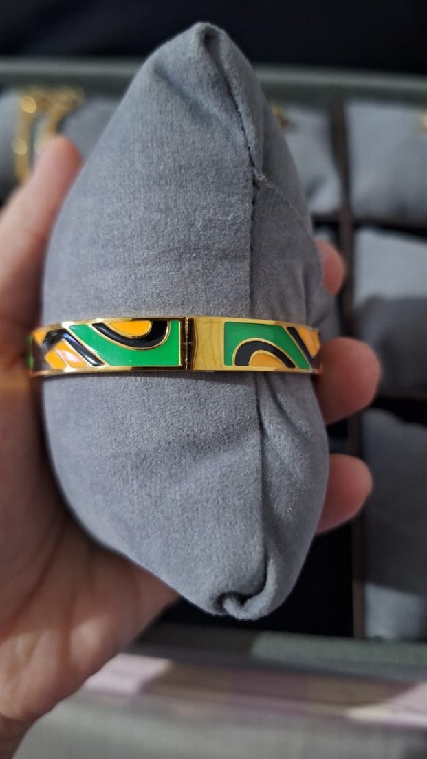 Çok Renkli Yılan Desenli Kadın Bileklik çelik ürün - Görsel 2