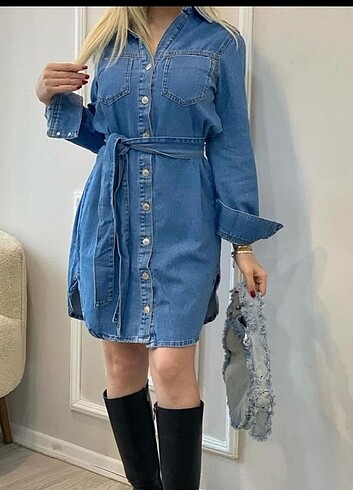Denim elbise
