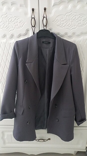 Trendyol milla gri oversize blazer ceket