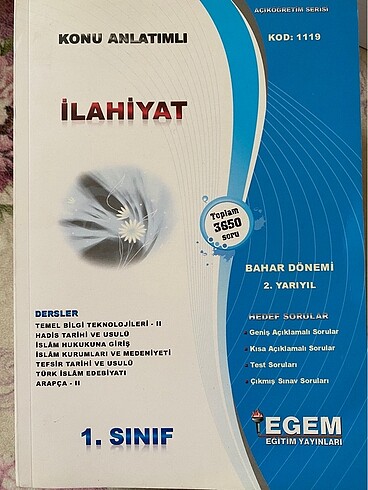 aöf ilahiyat 1.sinif 2. yariyil kitabi