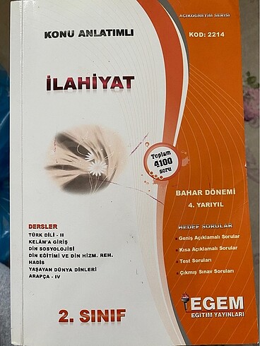 aöf ilahiyat 2.sinif 4.yariyil kitabi