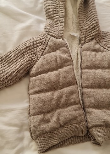 LC Waikiki Bej Triko Erkek Bebek Kapüşonlu mont