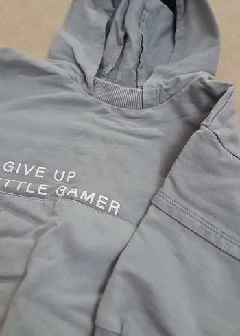 Kapüşonlu Gri Erkek Çocuk Sweatshirt - Görsel 3