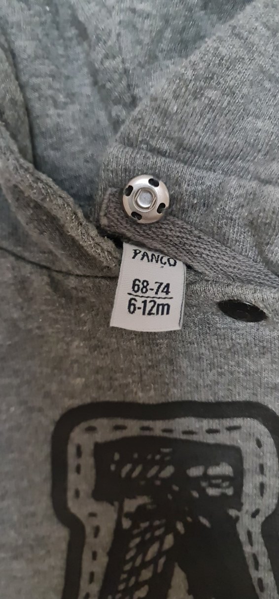 Düğmeli Gri Erkek Bebek Sweatshirt - Görsel 3