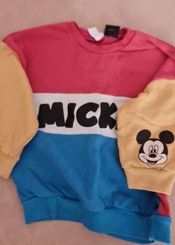 Renkli Mickey Baskılı Erkek Sweatshirt - Görsel 3