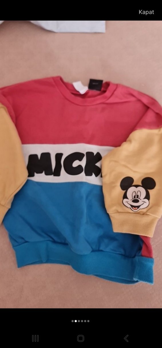 Renkli Mickey Baskılı Erkek Sweatshirt - Görsel 2