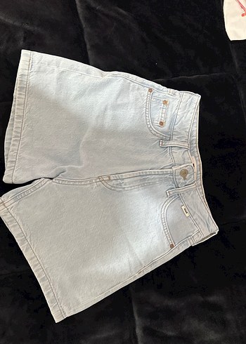 Mavi Mini Denim Şort - Görsel 3