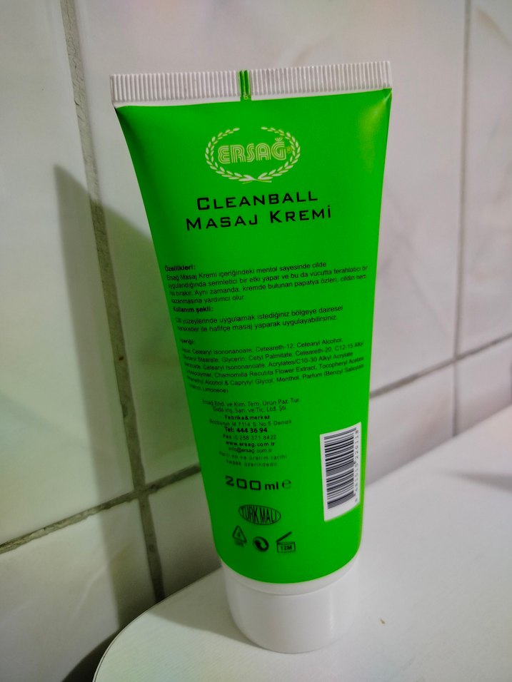 Ersag Cleanball Masaj Kremi 200 ml - Görsel 2