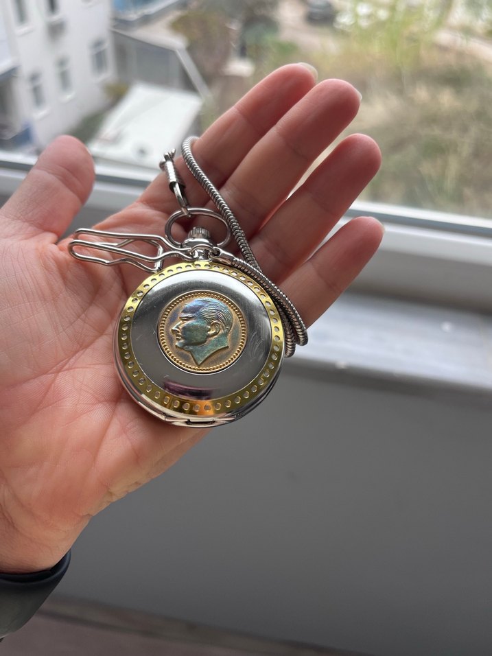 SAMSTA Vintage Erkek Cep Saati Beyaz - Görsel 4