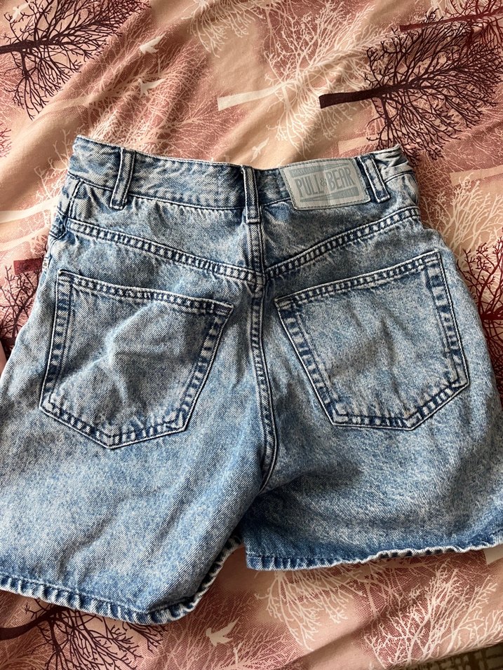 Düğmeli Mini Kadın Kot Şort - Görsel 3