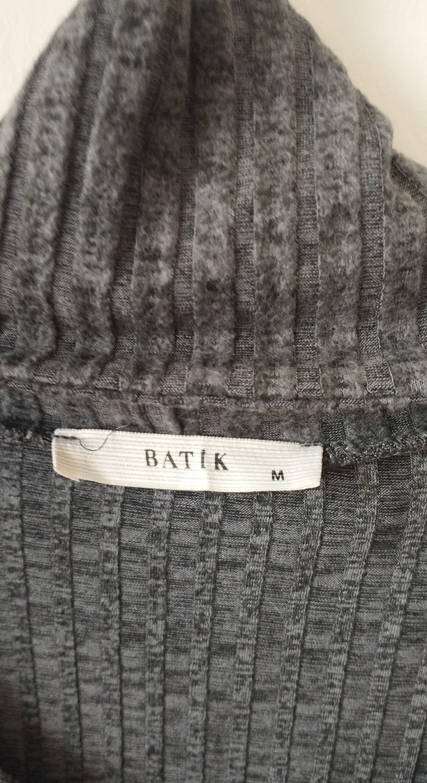 Batik Gri Uzun Kollu Triko Elbise - Görsel 2