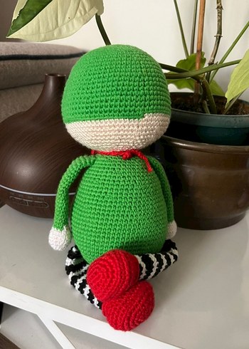 Amigrumi Renkli Örgü Kurbağa Oyuncak - Görsel 3
