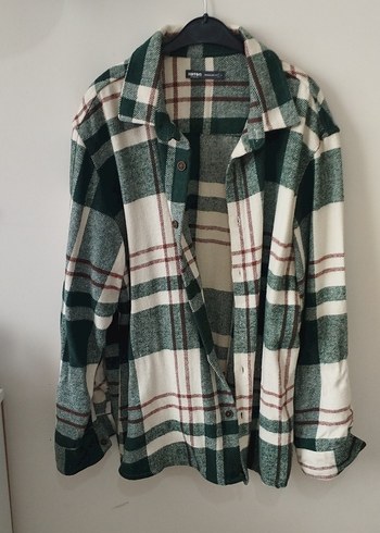 Düğmeli Yeşil Ekose erkek Gömlek - Görsel 4