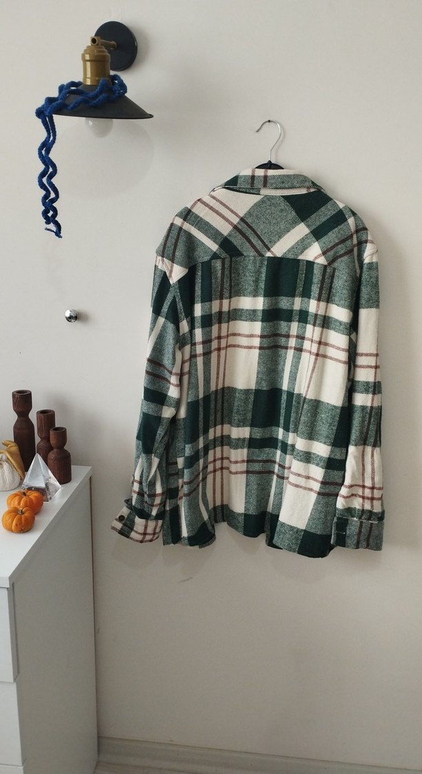 Düğmeli Yeşil Ekose erkek Gömlek - Görsel 3