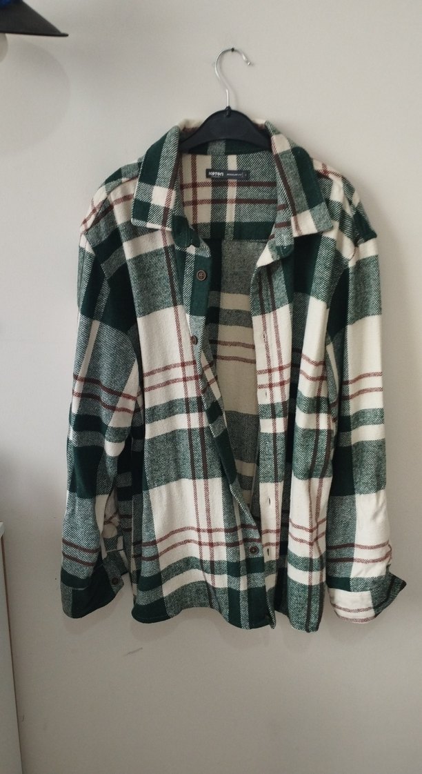 Düğmeli Yeşil Ekose erkek Gömlek - Görsel 4