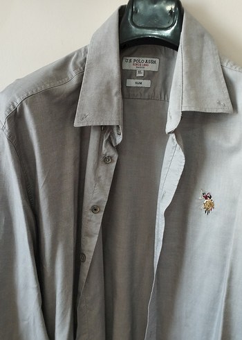 Erkek Gri Düğmeli Gömlek - Görsel 4