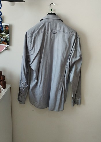 Erkek Gri Düğmeli Gömlek - Görsel 3