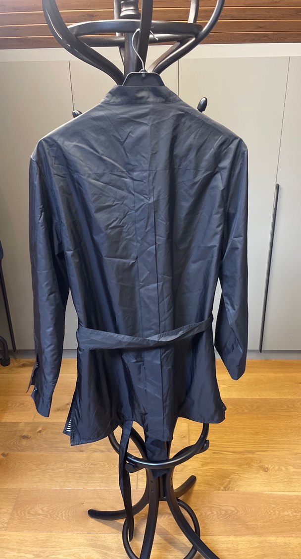 Kemerli Siyah Midi  Yağmurluk - Görsel 3