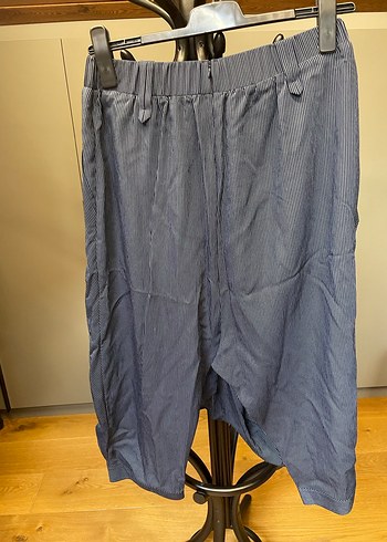 Linen Pilili Mavi Midi Hamile Eteği - Görsel 3