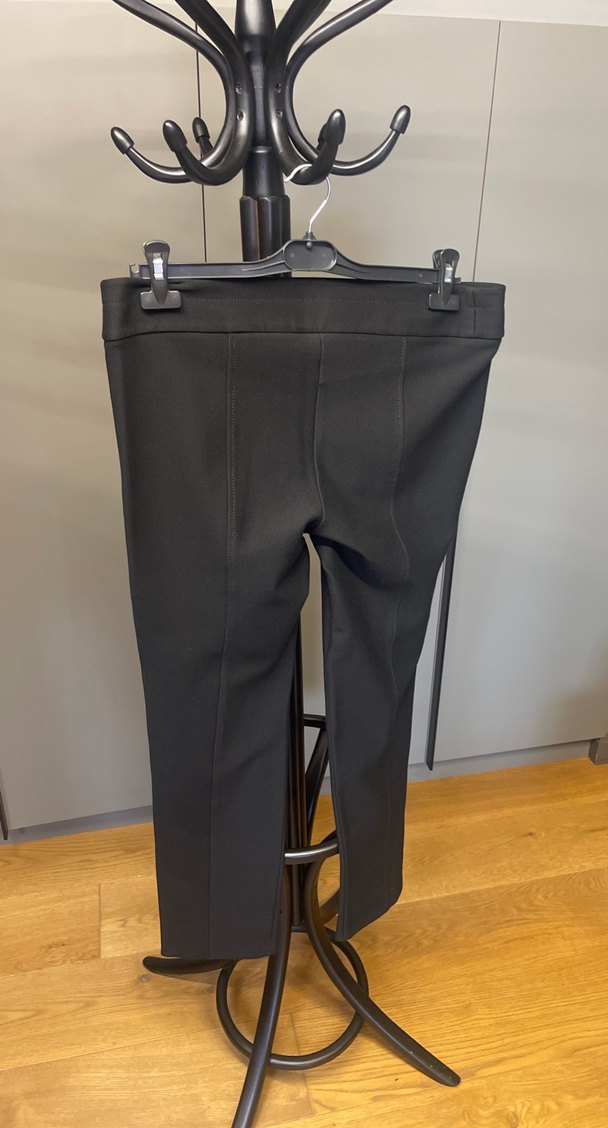 Kadın Siyah Kumaş Kemerli Pantolon - Görsel 2