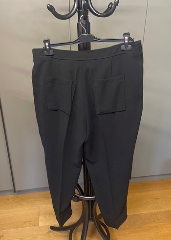 Siyah Kadın Kumaş Pantolon, Orta Boy, Kemerli - Görsel 2